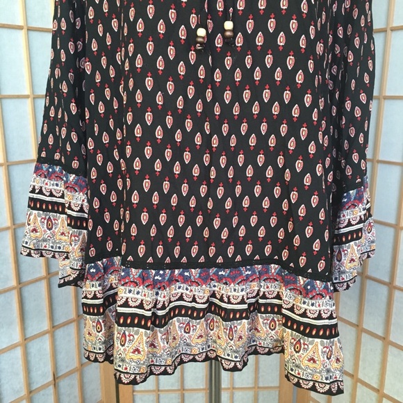 C.O.C Boho Style Curvy Fit Print Top SZ 1XL - Picture 3 of 8